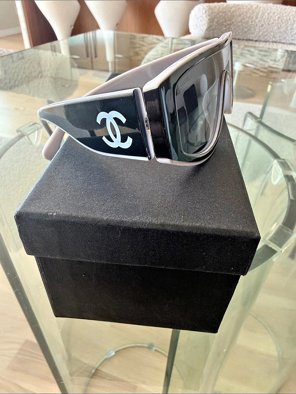 Chanel Shield Sunglasses 6057 C.1656/S6 Black & Gray